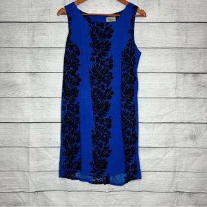 Aloha Hut Dress Blue/ Black Hibiscus